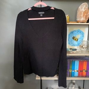 Knitted sweater with mock neck, and bell sleeves!